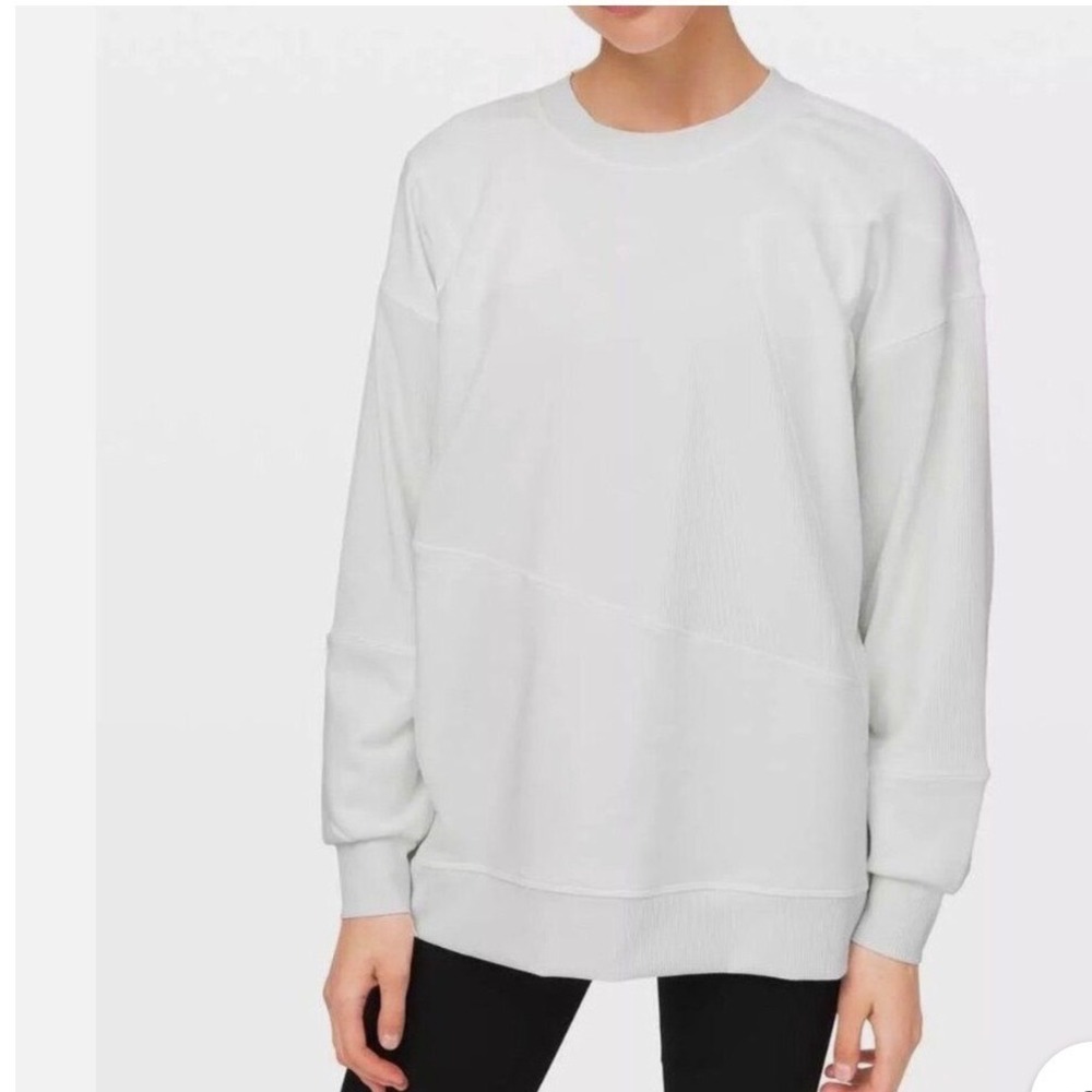 Lululemon Oversized‎ Crewneck Sweatshirt Size 6 Cream White Pullover